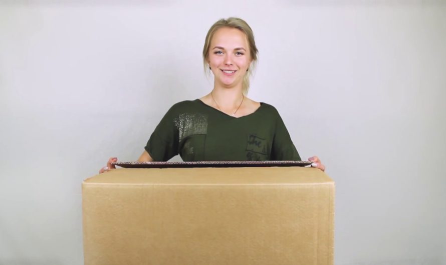 Сверхпрочная картонная коробка для переезда (96 литров) с ручками